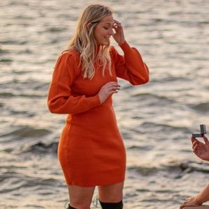 Burnt Orange Sweater Dress